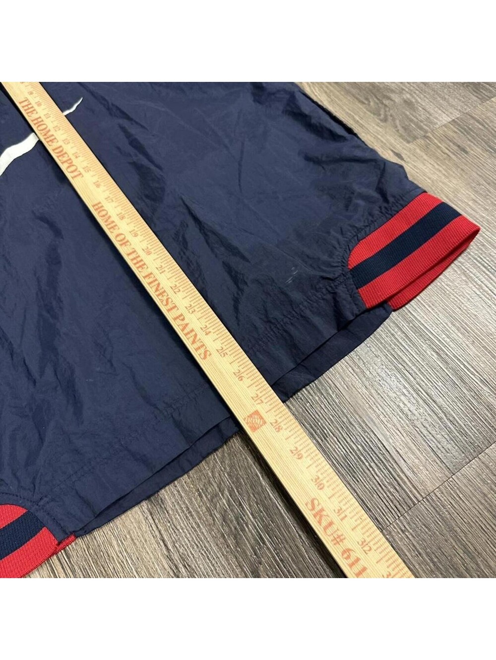 Vintage 90s Nike retro Navy Red zipup windbreaker big logo swoosh Men Large - Picture 5 of 6